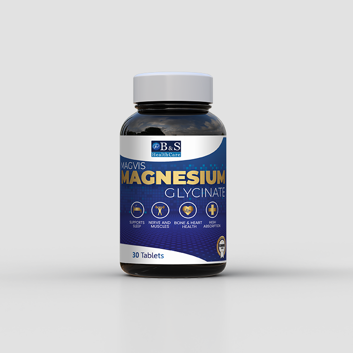 Magvis magnesium glycinate tablets bottle by Brain & Spine Healthcare