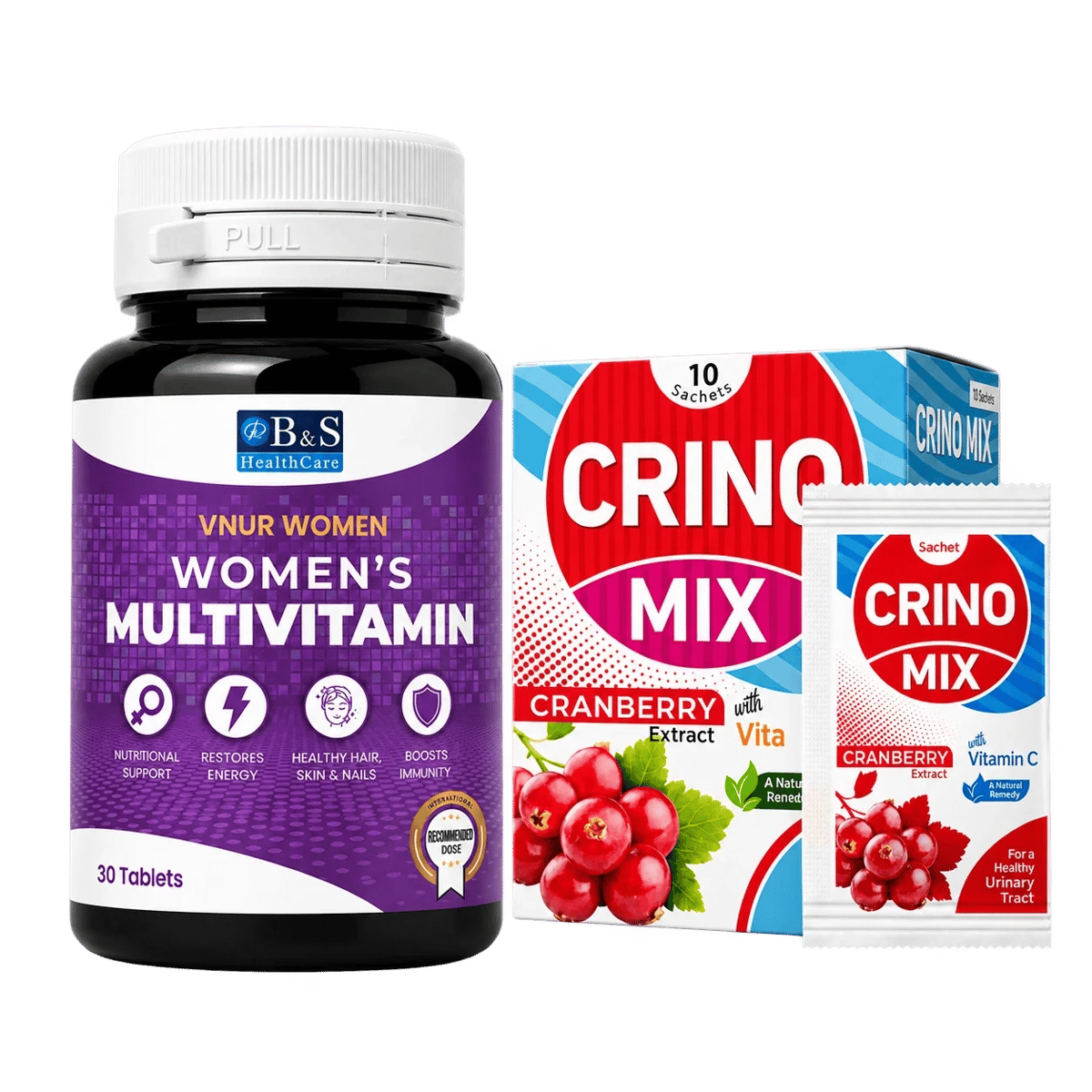 VNUR Women bottle and Crino Mix pack