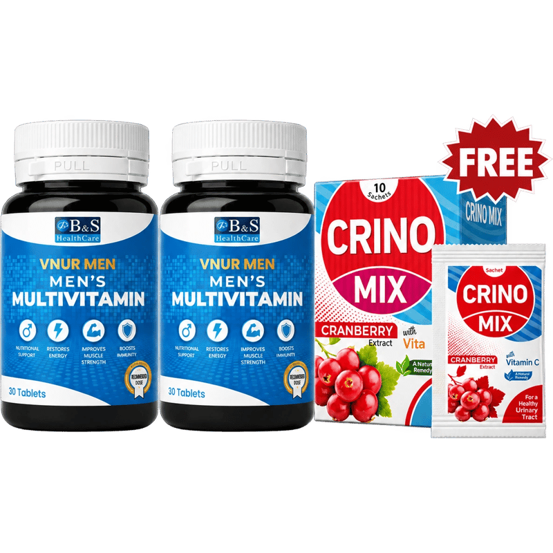 Two VNUR Men bottles with free Crino Mix
