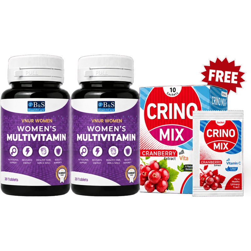 Two VNUR Women bottles with free Crino Mix
