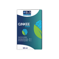 Ginkee herbal syrup bottle with three botanical extracts by Brain & Spine Healthcare