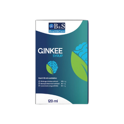 Ginkee herbal syrup bottle with three botanical extracts by Brain & Spine Healthcare