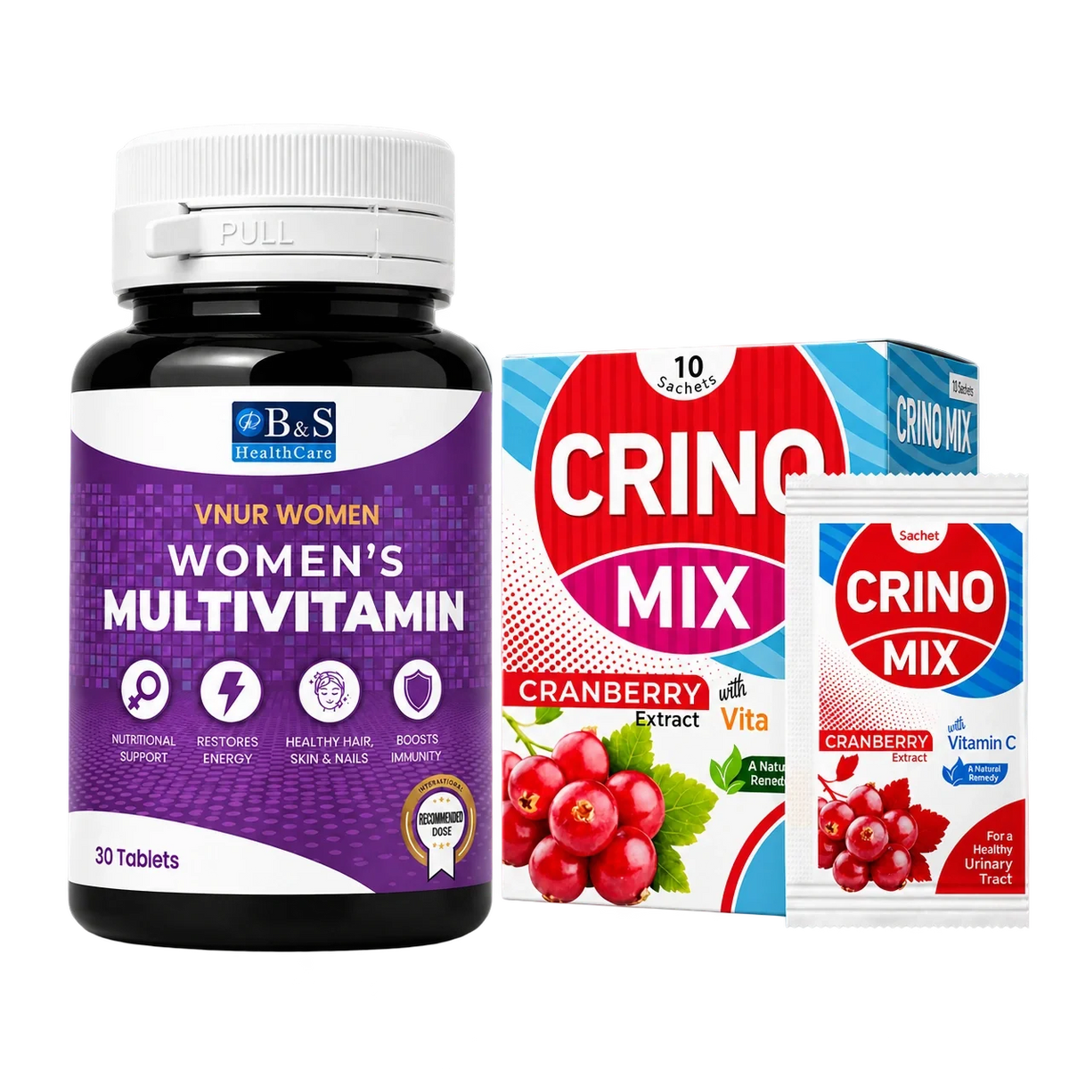 VNUR Women bottle and Crino Mix pack