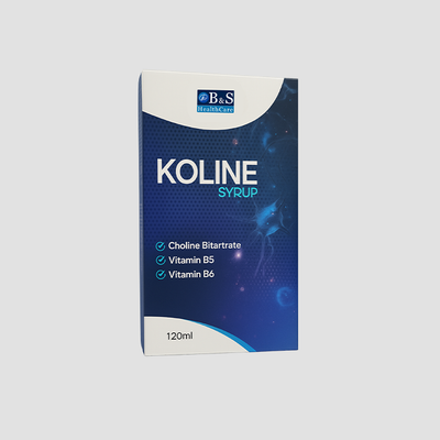 Koline Syrup choline and B-vitamin liquid supplement bottle by B&S HealthCare