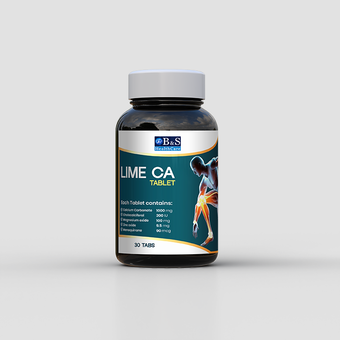 Lime CA calcium tablets bottle with vitamin D3 and K2 by Brain & Spine Healthcare